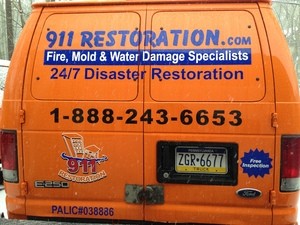 Water Damage Restoration Back Of Van