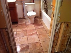 Water Damage Restoration In Downstairs Bathroom